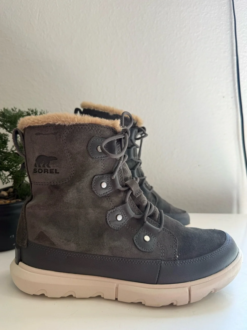 Sorel gray suede